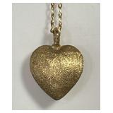 14k gold heart pendant on fine 14k gold chain