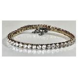 Gold over sterling silver rhinestone bracelet
