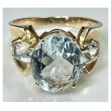 14k gold aquamarine ring