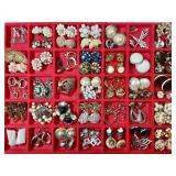 Huge lot of costume jewelry clip-on earrings
