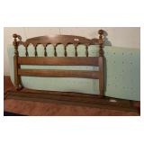 Full size bed frame, mattress topper