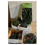 Christmas garland, lights, extension cords