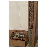 Crestline 500 slide projector and screen