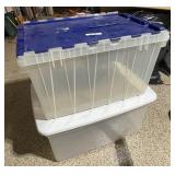 2 empty storage totes
