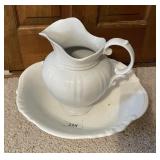 Antique Meakin ironstone pitcher and bowl