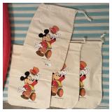 4 NEW Mickey Mouse drawstring tote bags