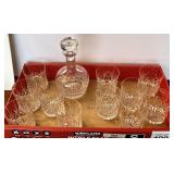 Atlantis crystal decanter w/ 11 glasses