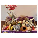 Large flat with glassware, cobalt blue Limoges,