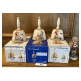 3 Hummel bells 1978 & 1979 & chipped figurine