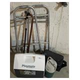 Walker and 3 coolers