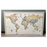 World map mounted to foamcore 32x48