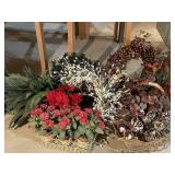 Large group of fake flowers and plants