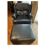 Thomasville leather chair and ottoman