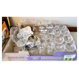 Flat of stemware, Galway crystal vase, etc.