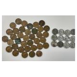 Wheat pennies and steel pennies