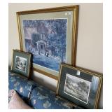 3 framed prints --largest is 38x34