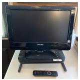18" Philips TV with stand and remote