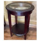 17" round glass top end table