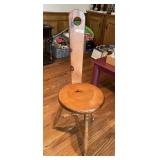 Pine fireside keyhole chair