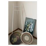 Floor easel, original 18x36 floral painting,