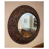36" round beveled wall mirror