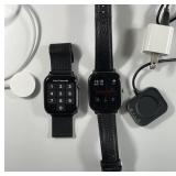 2 smart watches with chargers