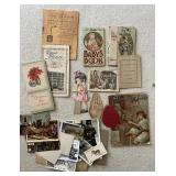 Flat of antique and vintage ephemera