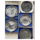 5 pewter "Birth of a Nation" collector plates