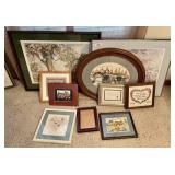 Group of framed wall art