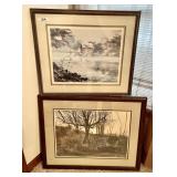 2 signed J.R. Hamil art prints