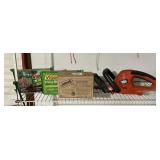 Vigoro/Jobes tree spikes, elec. hedge trimmer