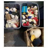 2 totes of AFLAC logo plush, etc.