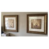 Pair of framed floral prints