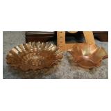 2 lusterware carnival glass bowls
