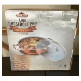 NEW copper casserole pan with lid