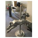 Cast aluminum carousel horse