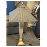 30" Table lamp with heavy glass shade