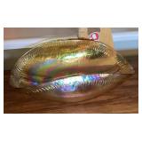 Carnival glass console bowl