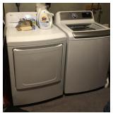 LG high-efficiency washer and electric dryer