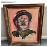 20x24 clown oil painting on canvas