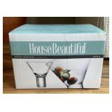 NEW House Beautiful martini drinkware