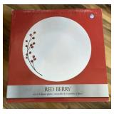 NEW set of 4 Red Berry dinner plates