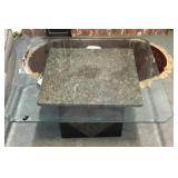 36" square glass top coffee table