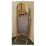 Brass cheval mirror