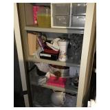 Rubbermaid cabinet and contents