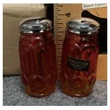 Smith glass salt and pepper shakers