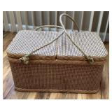 Gingham lined picnic basket