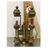 Brass carriage wall-mount candle lantern