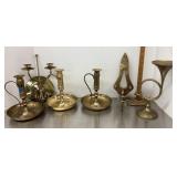 6 brass candleholders