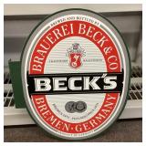 20" Becks double-sided beer sign